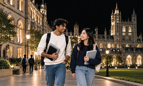 Students taking part in an exchange