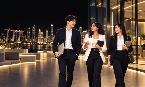 Students at a global internship