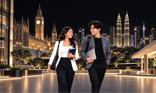 International skyline representing dual degrees