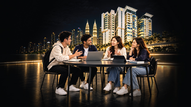 Students learning with AI-powered education technology