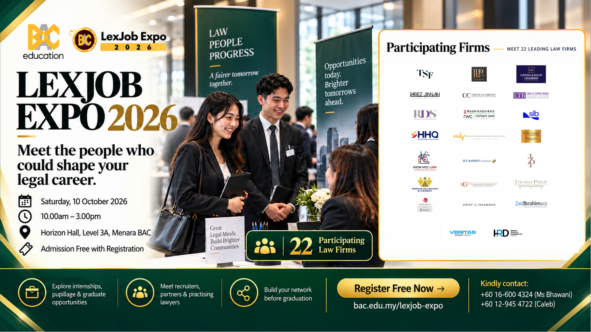 LexJob Expo 2026 poster: meet the people who could shape your legal career