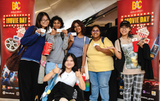 BAC students attending a movie night