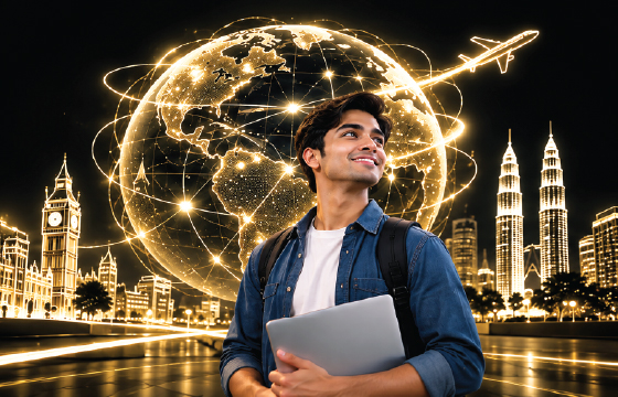 Globe representing international scholarships