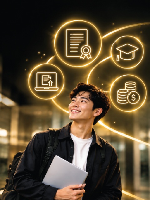BAC advisor assisting with a scholarship application